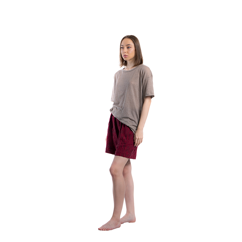 Oversize Açık Terra Keten Tişört