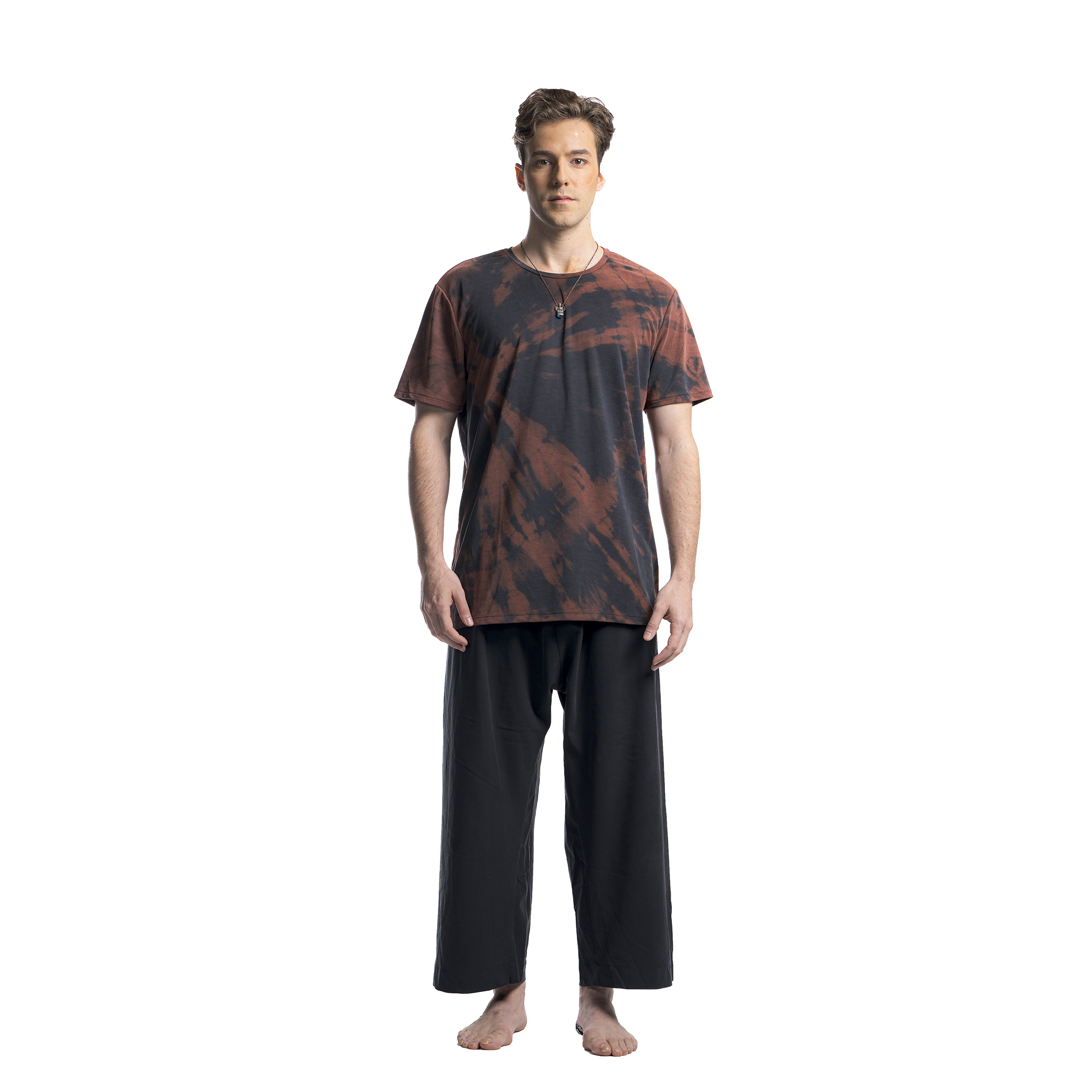 Standart Fit Siyah Sun Tie Die Tişört
