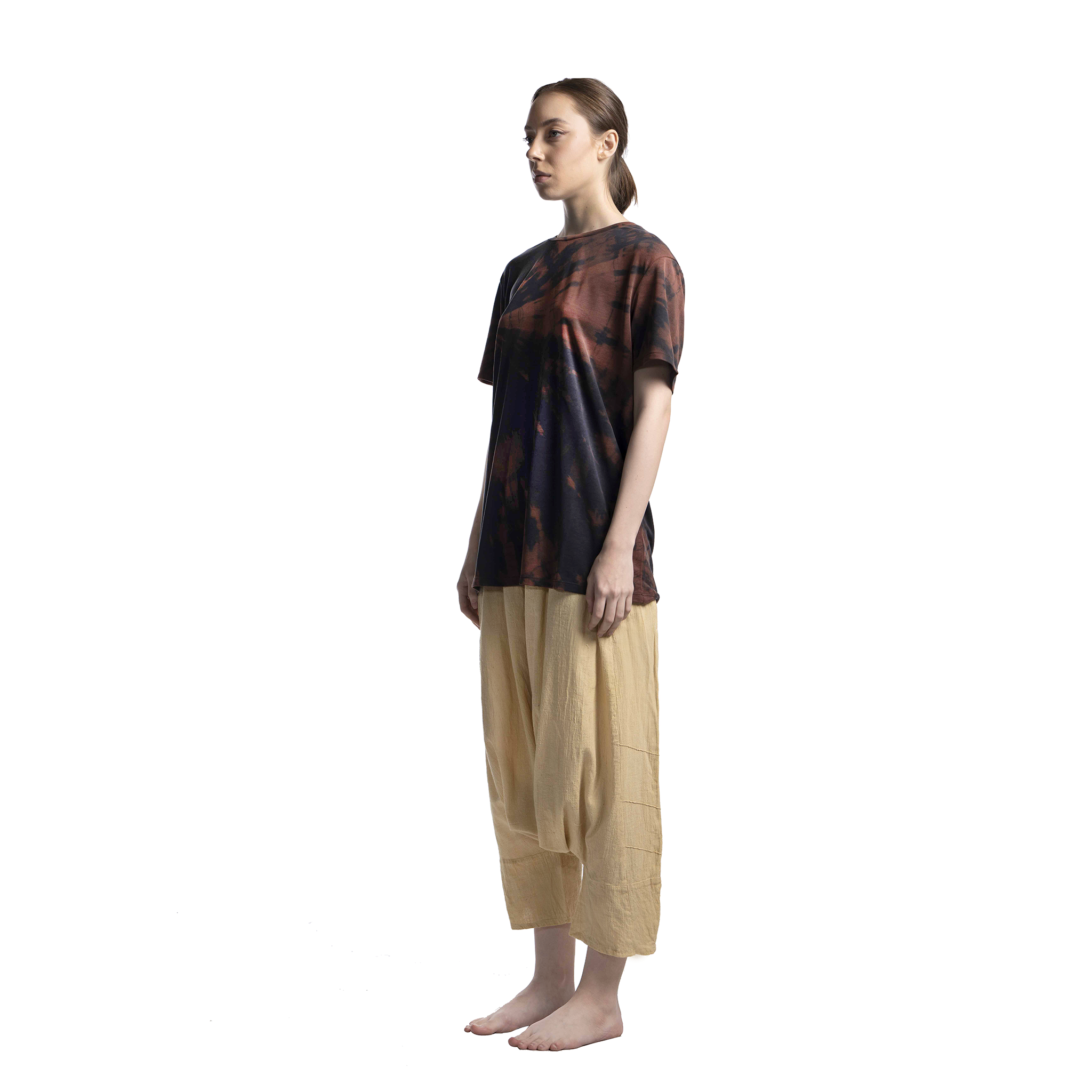 Standart Fit Siyah Sun Tie Die Tişört