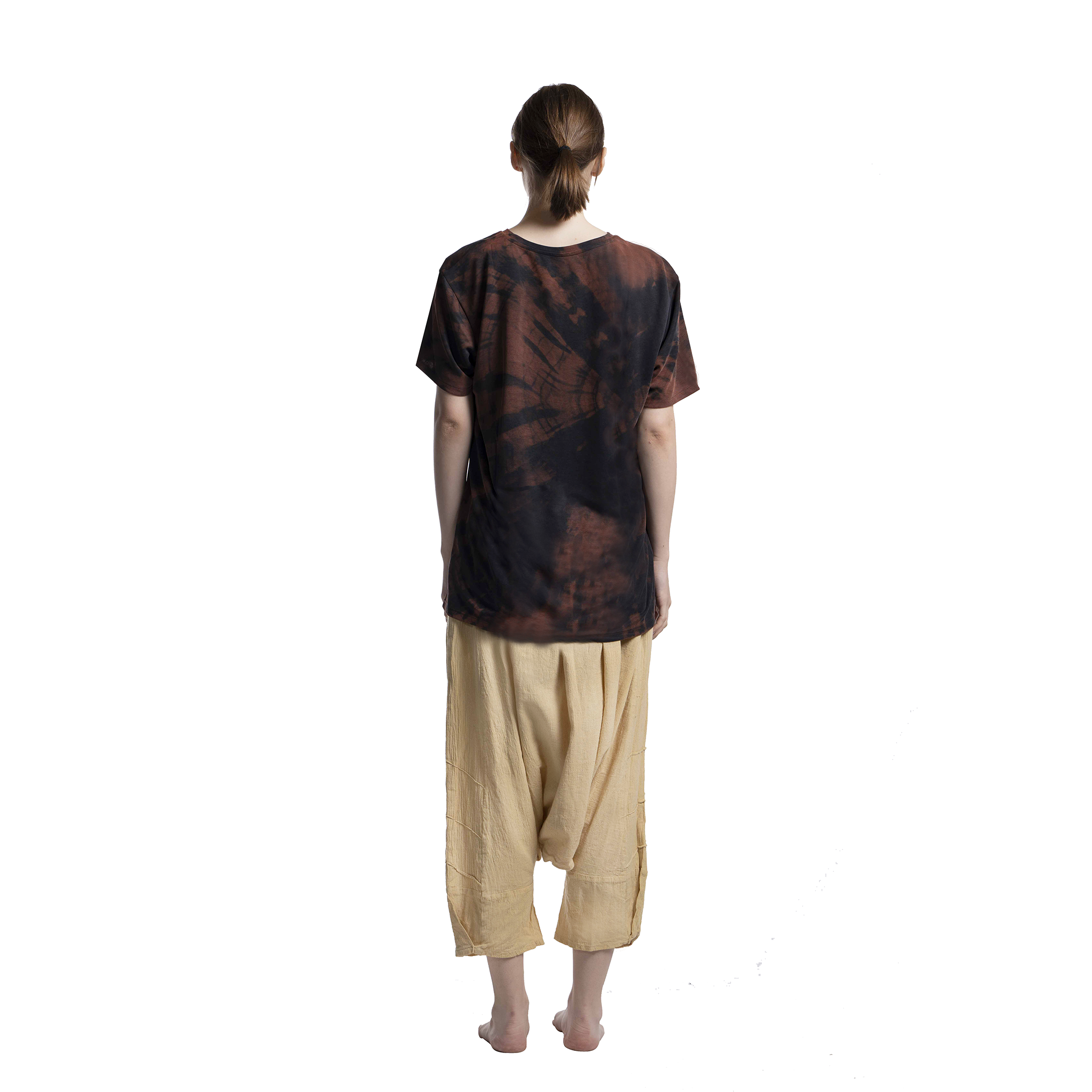 Standart Fit Siyah Sun Tie Die Tişört