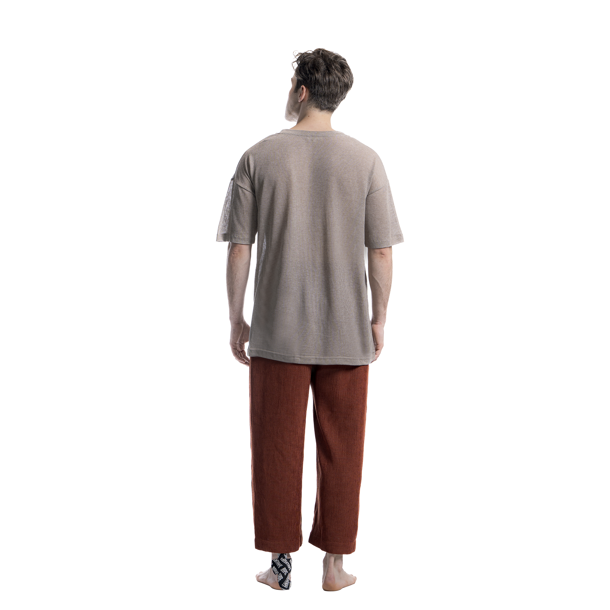 Oversize Açık Terra Keten Tişört