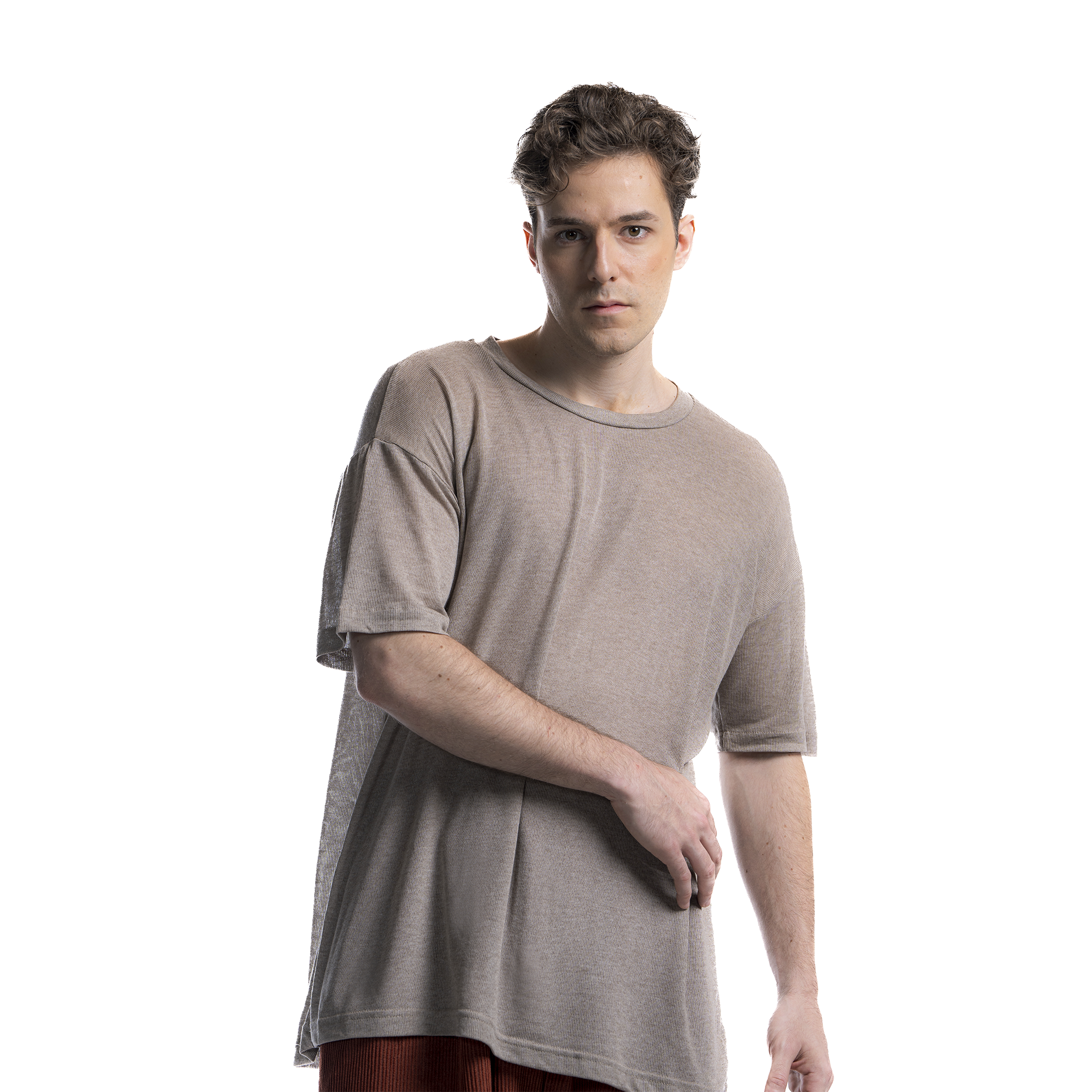 Oversize Açık Terra Keten Tişört