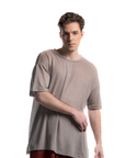 Oversize Açık Terra Keten Tişört
