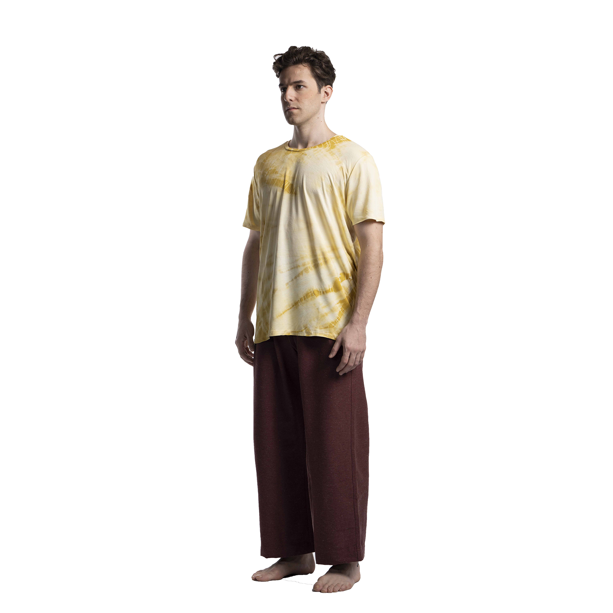 Standart Fit Sarı Güneş Batik Tişört